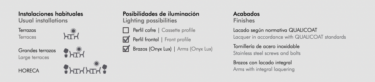 Instalaciones, posibilidades y acabados de un toldo cofre